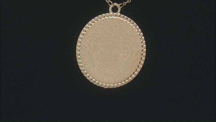 10k Yellow Gold Medusa Design Pendant Cable Link 18 Inch Necklace Video Thumbnail