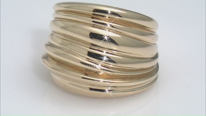 14k Yellow Gold High Polished Wave Design Ring Video Thumbnail