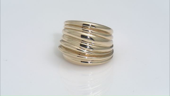 14k Yellow Gold High Polished Wave Design Ring Video Thumbnail