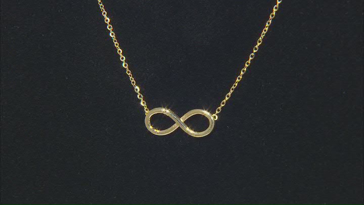 10k Yellow Gold Infinity Pendant 18 Inch Necklace Video Thumbnail