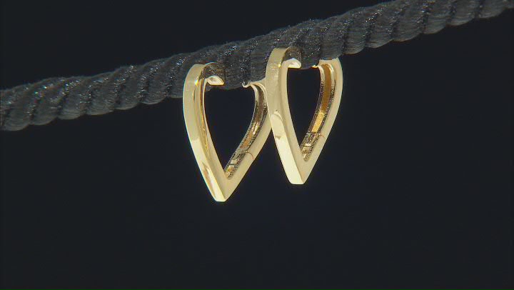 10k Yellow Gold Heart Hoop Earrings Video Thumbnail