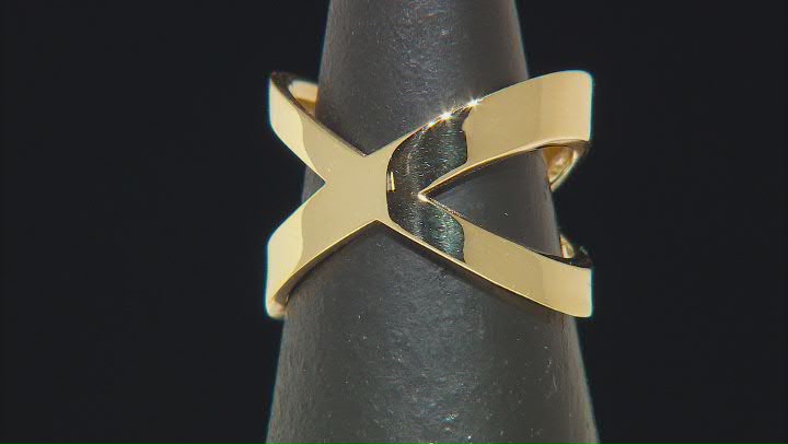 10k Yellow Gold Crossover Ring Video Thumbnail
