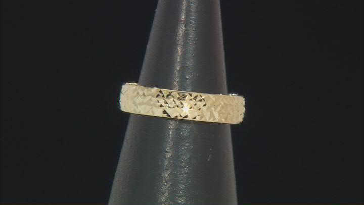 10k Yellow Gold Diamond-Cut Band Ring Video Thumbnail