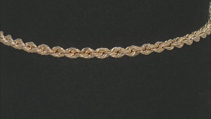 14k Yellow Gold 2.7mm Rope Link Bracelet Video Thumbnail