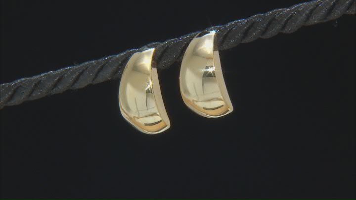 10k Yellow Gold Domed Drop Earrings Video Thumbnail
