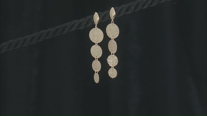 10k Yellow Gold Diamond-Cut Circles Dangle Earrings Video Thumbnail