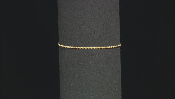 18k Yellow Gold Solid 1.6mm Rope Link Bracelet Video Thumbnail
