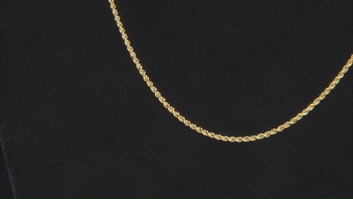 18k Yellow Gold 1.6mm Solid Diamond-Cut Rope 18 Inch Chain Video Thumbnail