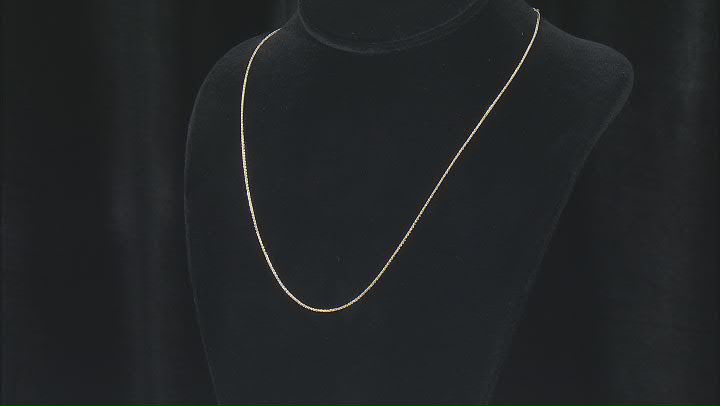 14k Yellow Gold 1mm Solid Wheat 20 Inch Chain Video Thumbnail