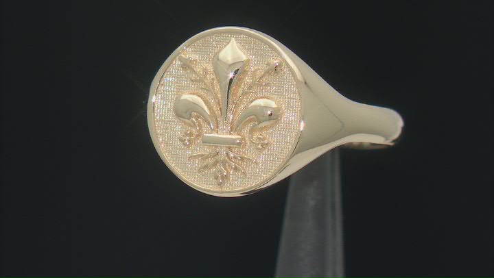 10k Yellow Gold Florence Lily Signet Ring Video Thumbnail