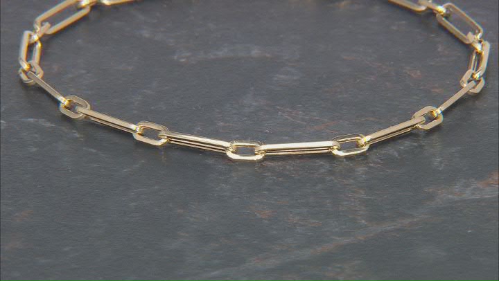 10k Yellow Gold 3mm 1+1 Paperclip Link Bracelet Video Thumbnail