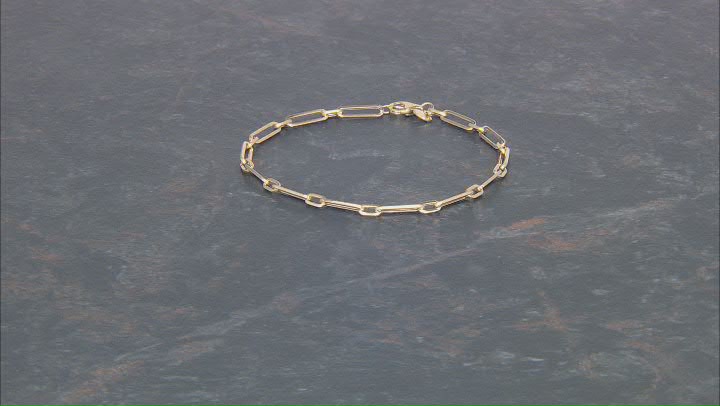 10k Yellow Gold 3mm 1+1 Paperclip Link Bracelet Video Thumbnail