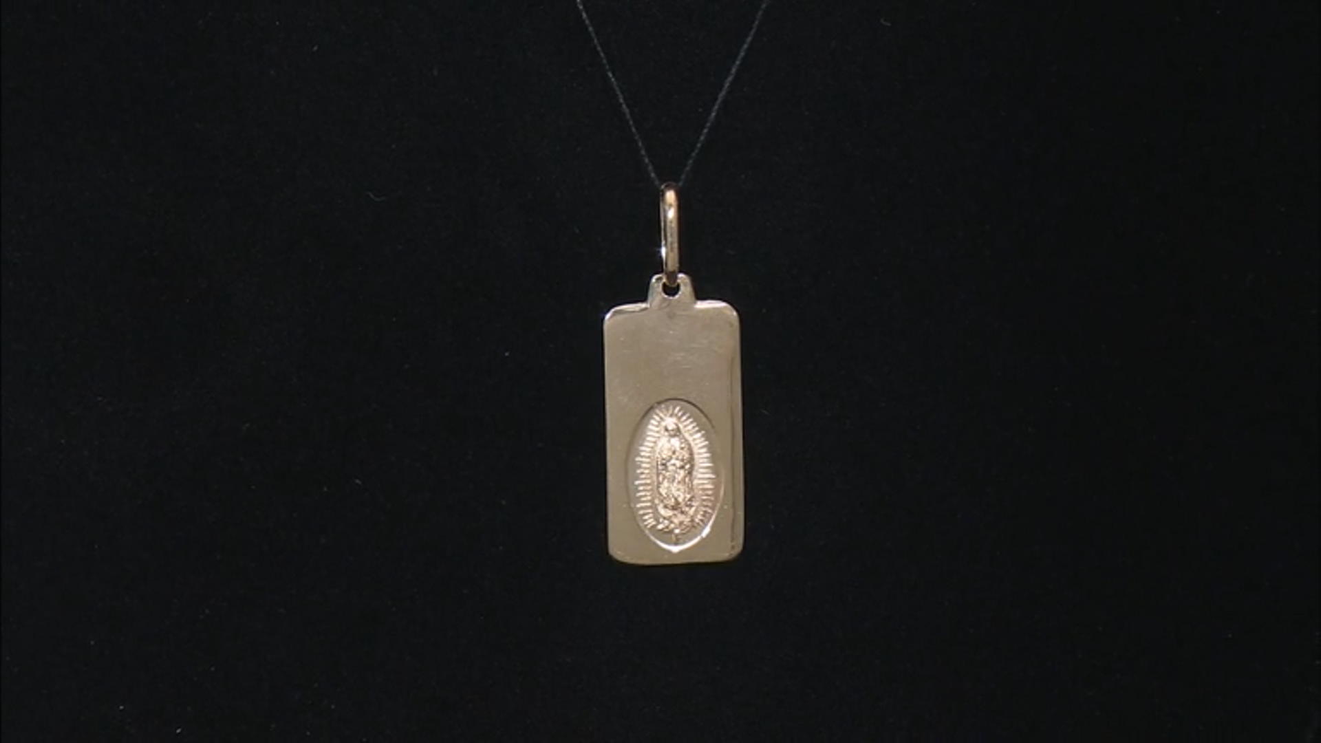 10k Yellow Gold Lady of Guadalupe Tag Pendant Video Thumbnail