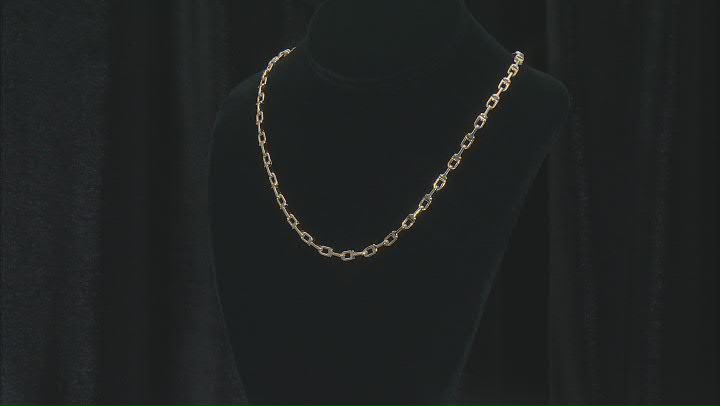 14k Yellow Gold 5mm Solid Designer Link 20 Inch Chain Video Thumbnail