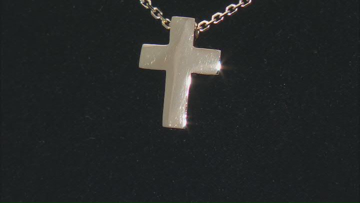 14k Yellow Gold Cross Pendant 18 Inch Necklace Video Thumbnail