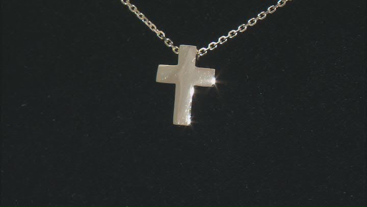 14k Yellow Gold Cross Pendant 18 Inch Necklace Video Thumbnail