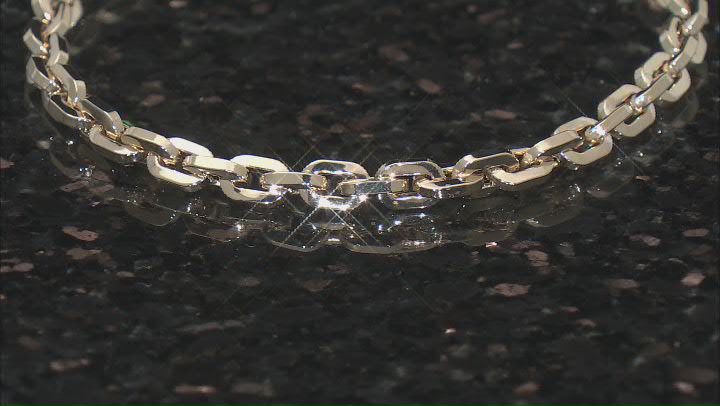 14k Yellow Gold 5mm Solid Square Link Bracelet Video Thumbnail
