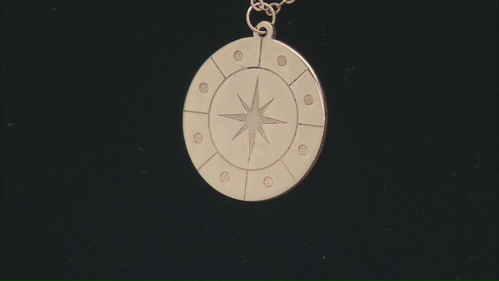 10k Yellow Gold Compass Pendant 17 Inch Necklace Video Thumbnail