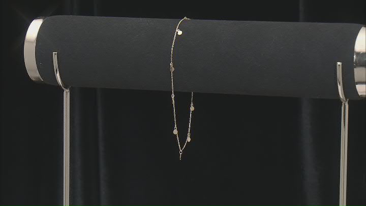 10k Yellow Gold Disk Charm Anklet Video Thumbnail