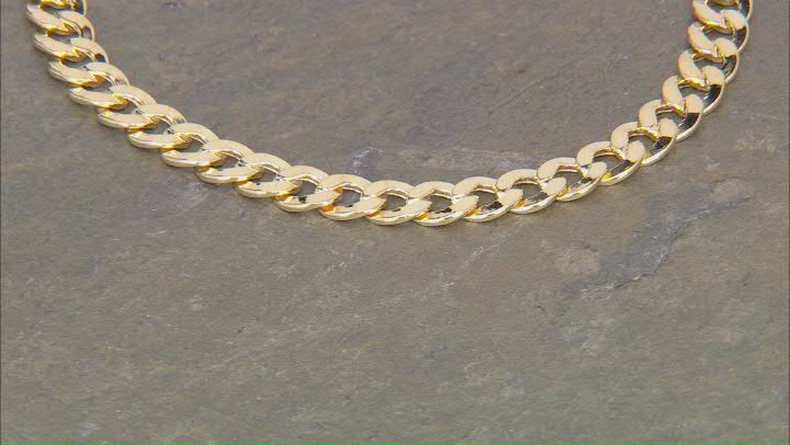 10k Yellow Gold 6mm Curb Link Bracelet Video Thumbnail