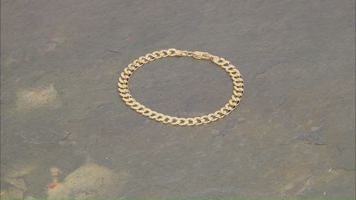 10k Yellow Gold 6mm Curb Link Bracelet Video Thumbnail