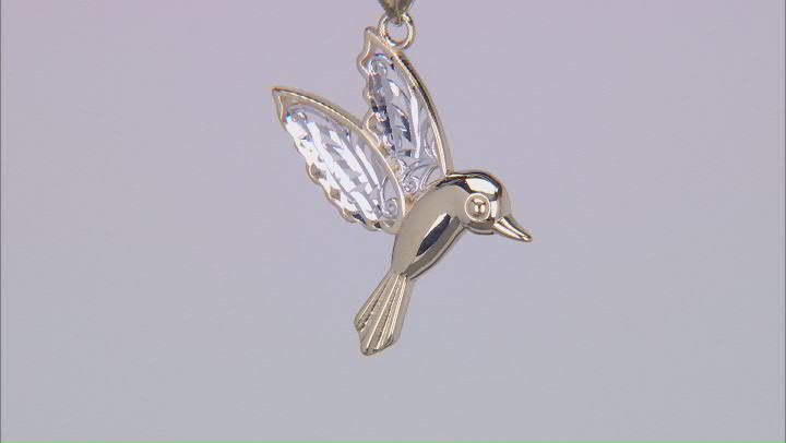 10k Yellow Gold & Rhodium Over 10k Yellow Gold Hummingbird Pendant Video Thumbnail