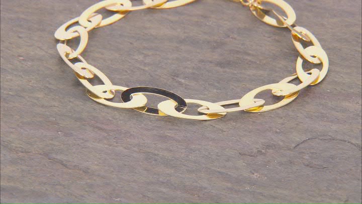 14k Yellow Gold Oval Link Bracelet Video Thumbnail