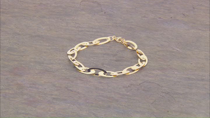 14k Yellow Gold Oval Link Bracelet Video Thumbnail