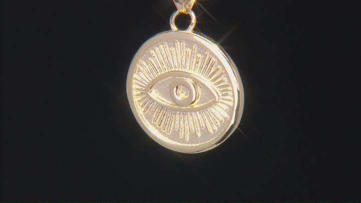 10k Yellow Gold Evil Eye Pendant Video Thumbnail