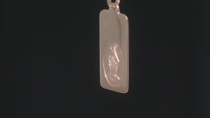 14k Yellow Gold Holy Mary Tag Pendant Video Thumbnail