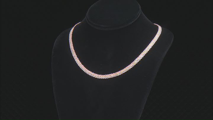 Splendido Oro™ 14k White, Yellow and Rose Gold 3-Strand Rope Necklace Video Thumbnail