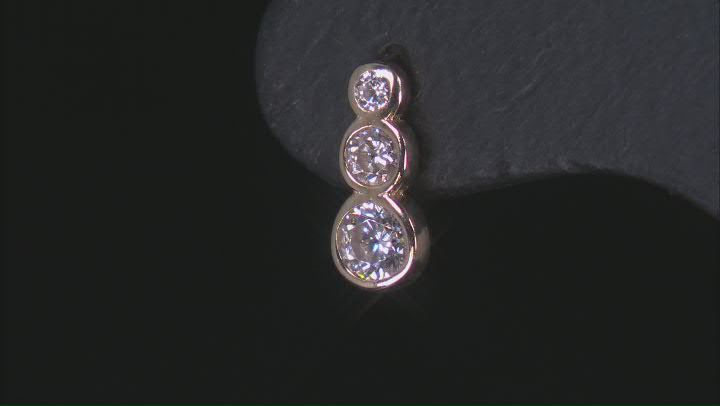 14k Yellow Gold Cubic Zirconia Graduated Stud Earrings 0.25ctw Video Thumbnail