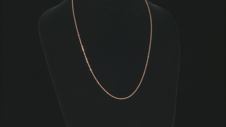 10k Yellow Gold Hollow 1.5mm Diamond Cut Rope 20 inch Chain Necklace Video Thumbnail
