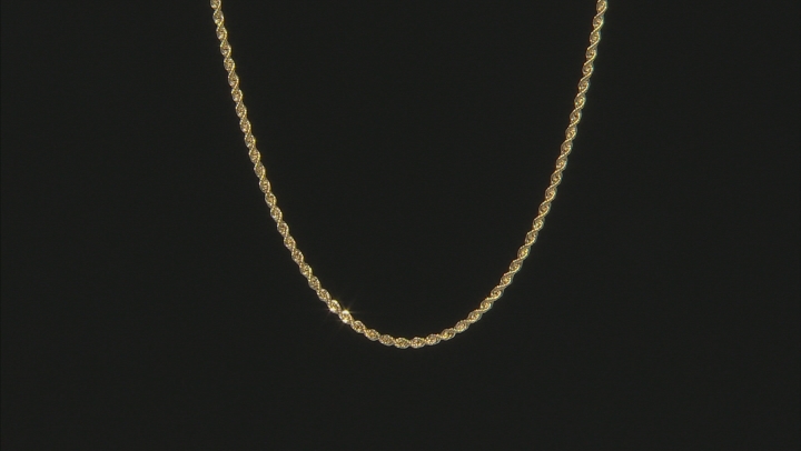 10K Yellow Gold 2.05MM Silk Rope 20 Inch Chain Video Thumbnail