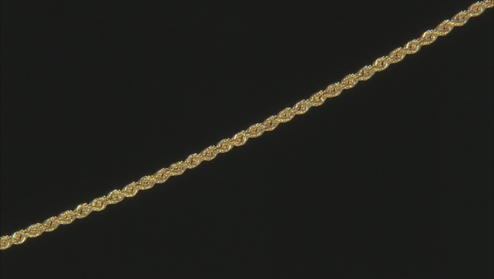 10k Yellow Gold 2.12mm Silk Rope 7 1/2 inch bracelet Video Thumbnail