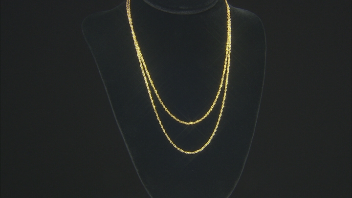 14K Yellow Gold Double Singapore 18 inch Chain Video Thumbnail
