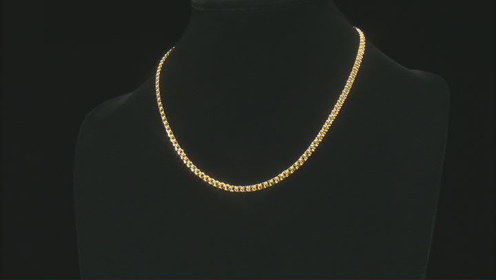 10k Yellow Gold 3.5MM Designer Square Curb 18 inch Necklace Video Thumbnail