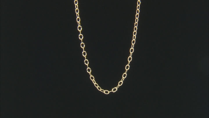 10K Yellow Gold Oval Rolo Link Chain Necklace 20 Inch