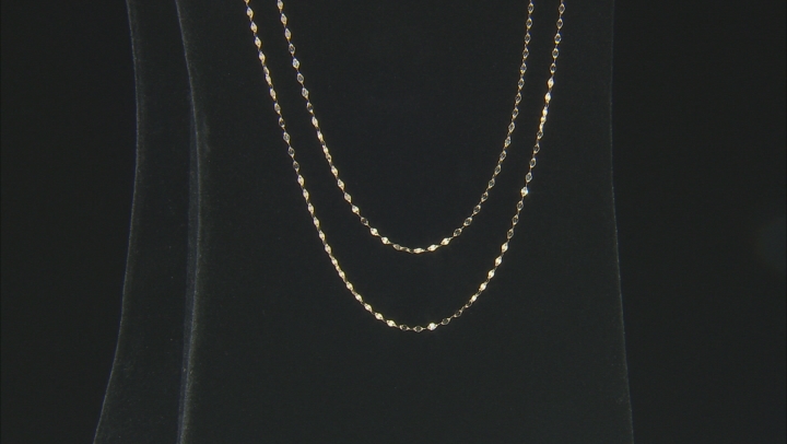 10K Yellow Gold Set of 2 Valentino 18 and 20 Inch Chains Video Thumbnail