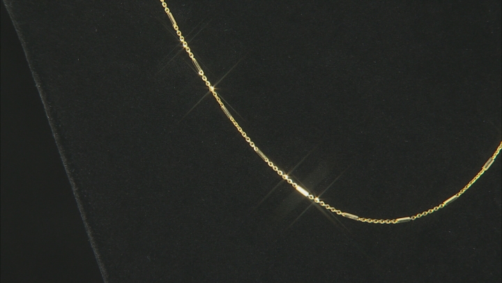 10K Yellow Gold Station Bar Flat-Rolo Necklace Video Thumbnail