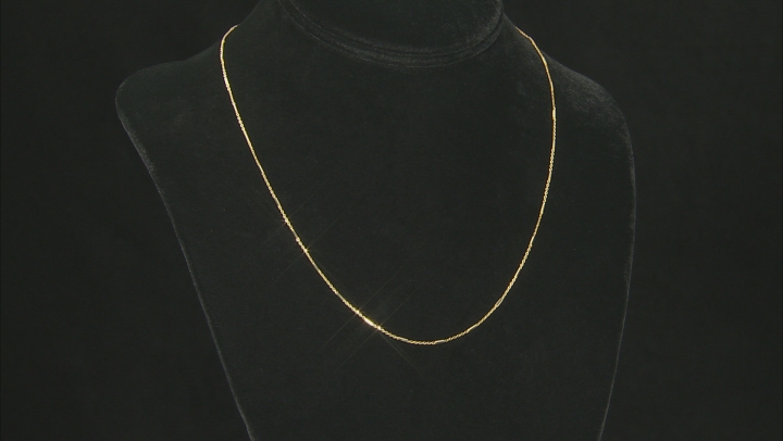 10K Yellow Gold Station Bar Flat-Rolo Necklace Video Thumbnail