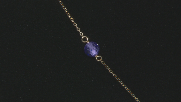 10k Yellow Gold Y Necklace with  Purple Cubic Zirconia 1.25ctw Video Thumbnail