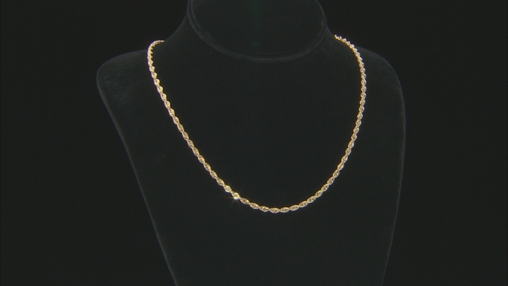 10K Yellow Gold Mirror Faceted Rope Chain