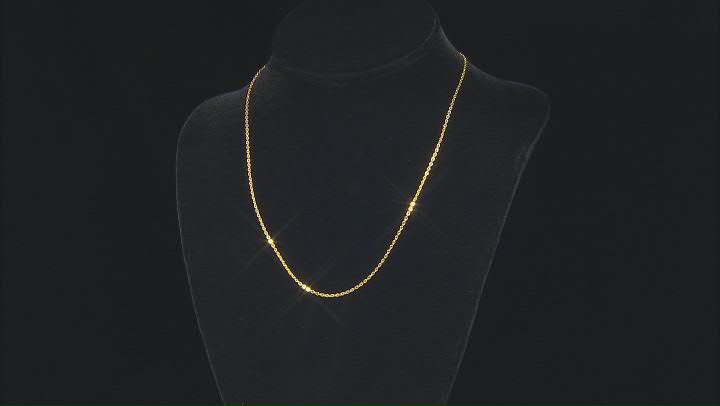 10K Yellow Gold Mirror Cable Necklace 18" Video Thumbnail