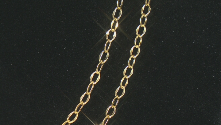 10K Yellow Gold Set of Two 18 and 24 Inch Link Chain Necklaces