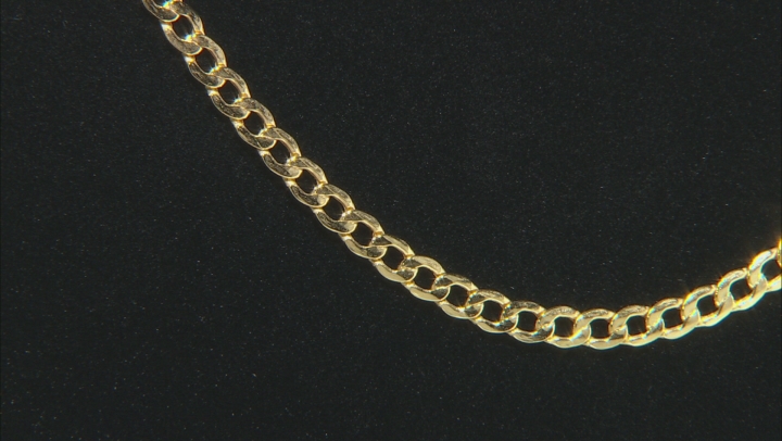10K Yellow Gold 3.25MM Curb Chain Necklace 20 Inches Video Thumbnail
