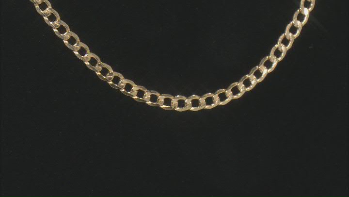 10K Yellow Gold 3.25MM Curb Chain Necklace 18 Inches Video Thumbnail