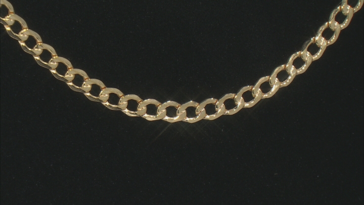 10K Yellow Gold 3.25MM Curb Chain Necklace 24 Inches Video Thumbnail