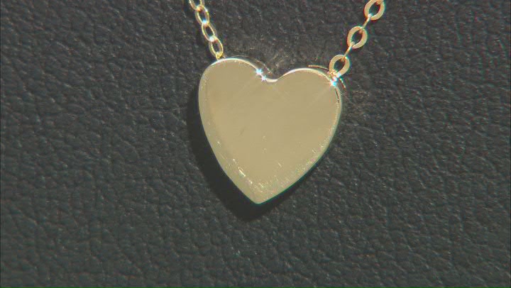 10k Yellow Gold Heart Necklace 18 inch Video Thumbnail