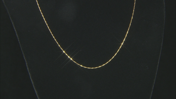 14K Yellow Gold 0.8mm Set of 2 18 Inch And 20 Inch Singapore Necklaces Video Thumbnail